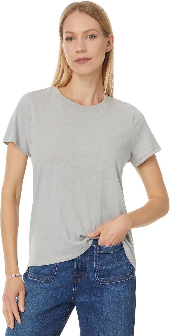 Madewell Women's Large Grey Heather Harley Short Sleeve Tee Shirt Preppy E28-1